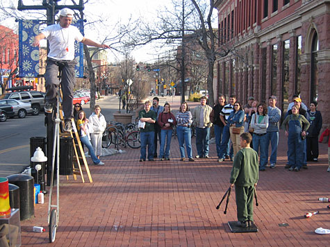 unicyclist in Boulder, Colorado