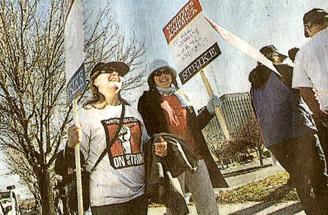 WGA Strike in New Mexico - photo scanned from the Albuquerque Journal